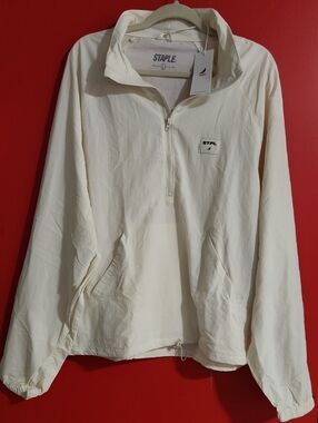 NWT Staple Cream Half-Zip Windbreaker